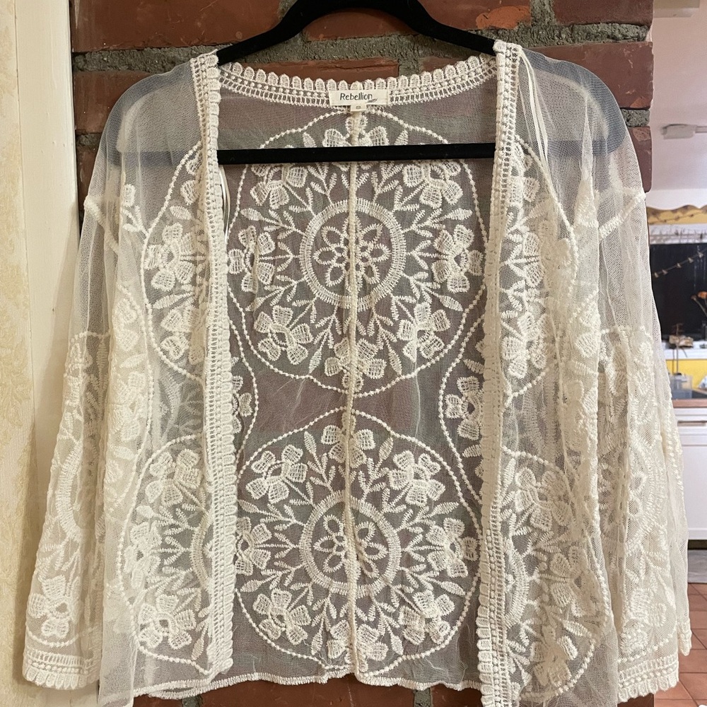 Rebellion Cream Lace Cardigan